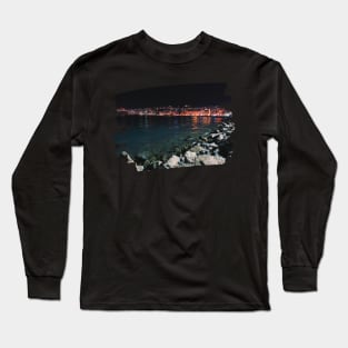 Beautiful photography of ocean waves and sunset sky landscape Aegean sea nature lovers Long Sleeve T-Shirt